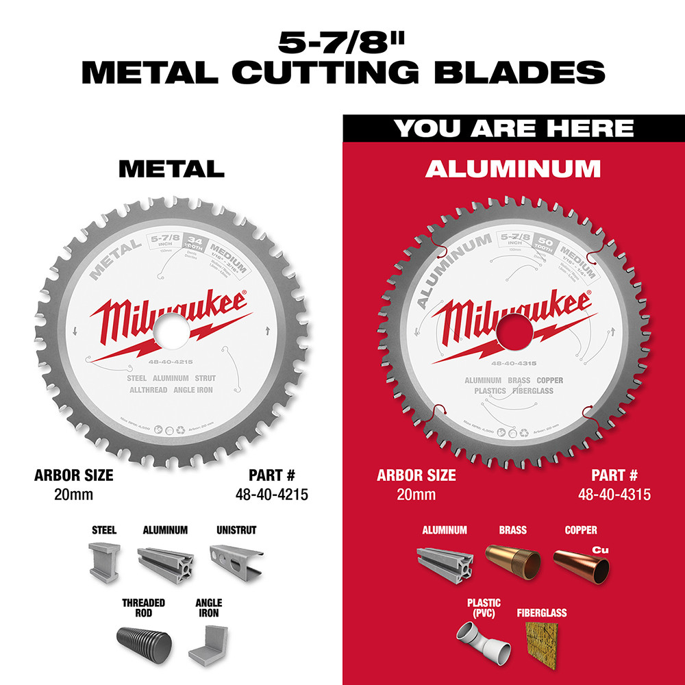 Milwaukee 48-40-4315 5-7/8 in. Aluminum Cutting Circular Saw Blade