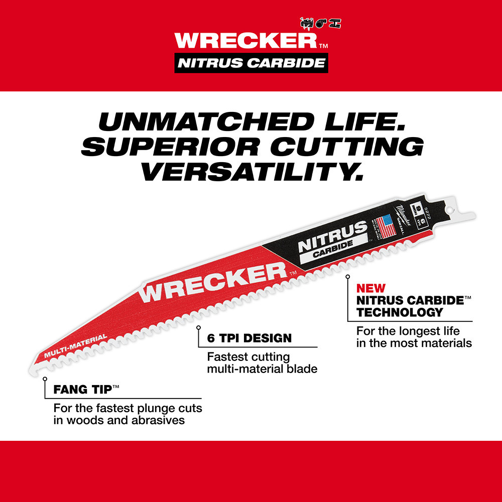 Milwaukee 48-00-5372 9" The WRECKER with NITRUS CARBIDE 3PK