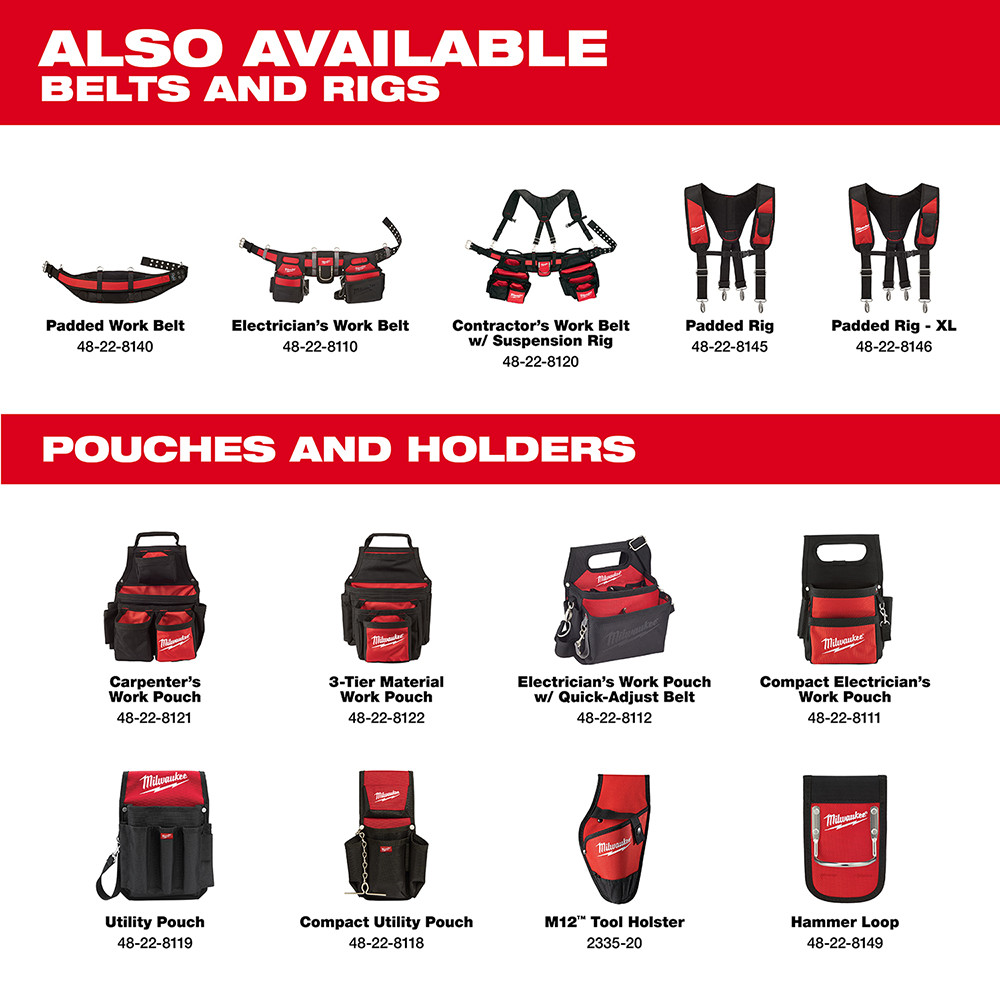 Milwaukee 48-22-8112 Electricians Work Pouch w/ Quick Adjust Belt