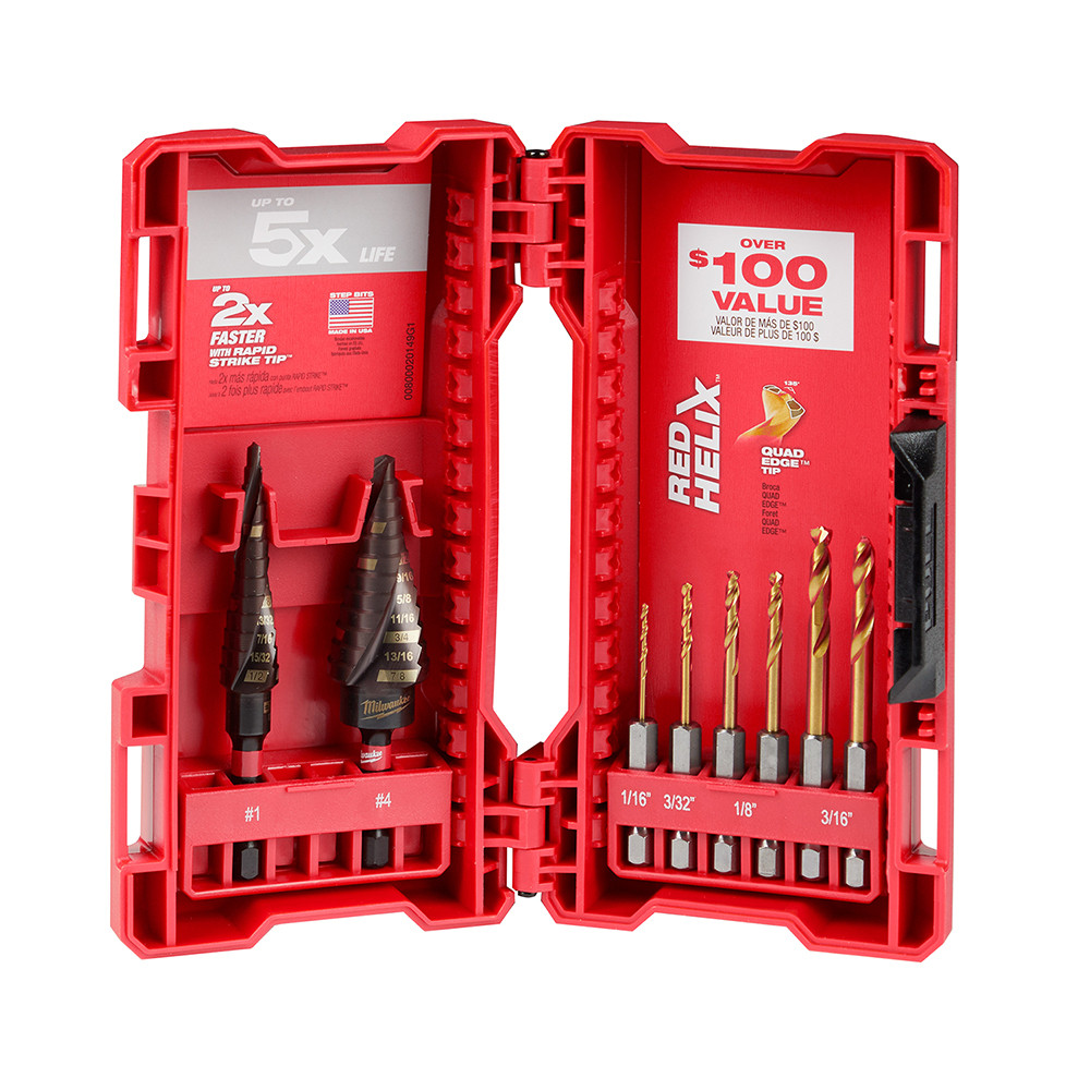 Milwaukee 48-89-9252 8 Pc Impact Step and Drill Bit Set
