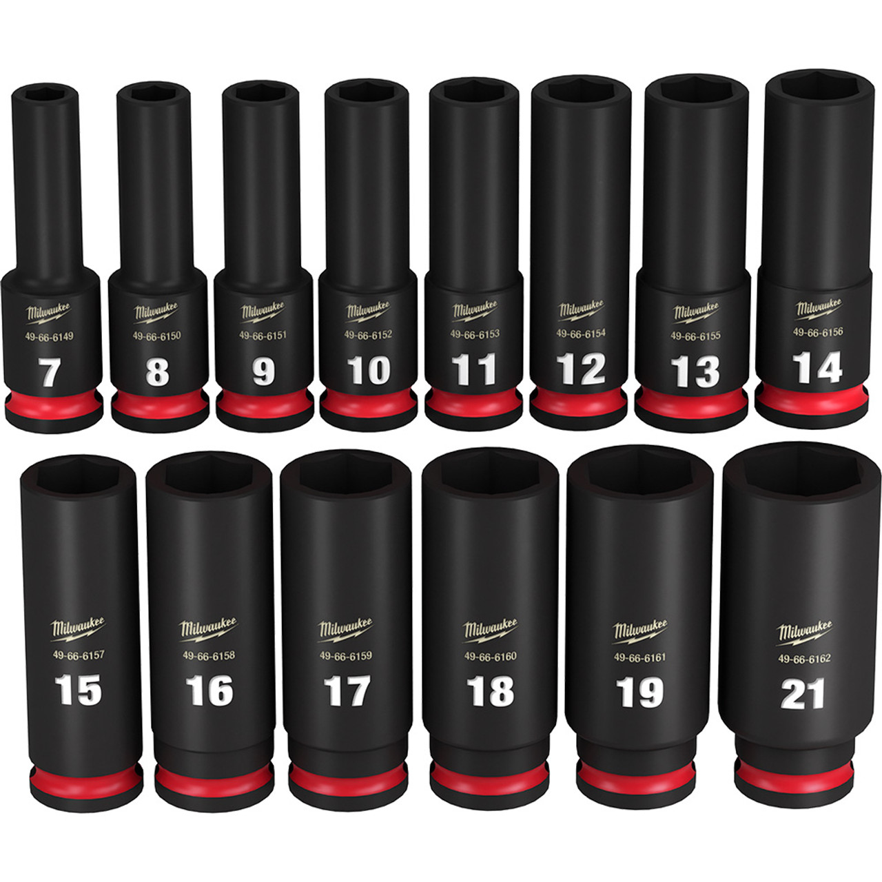 Milwaukee 49-66-7008 14PC Shockwave Impact Duty 3/8" Drive Metric Deep 6 Point Socket Set