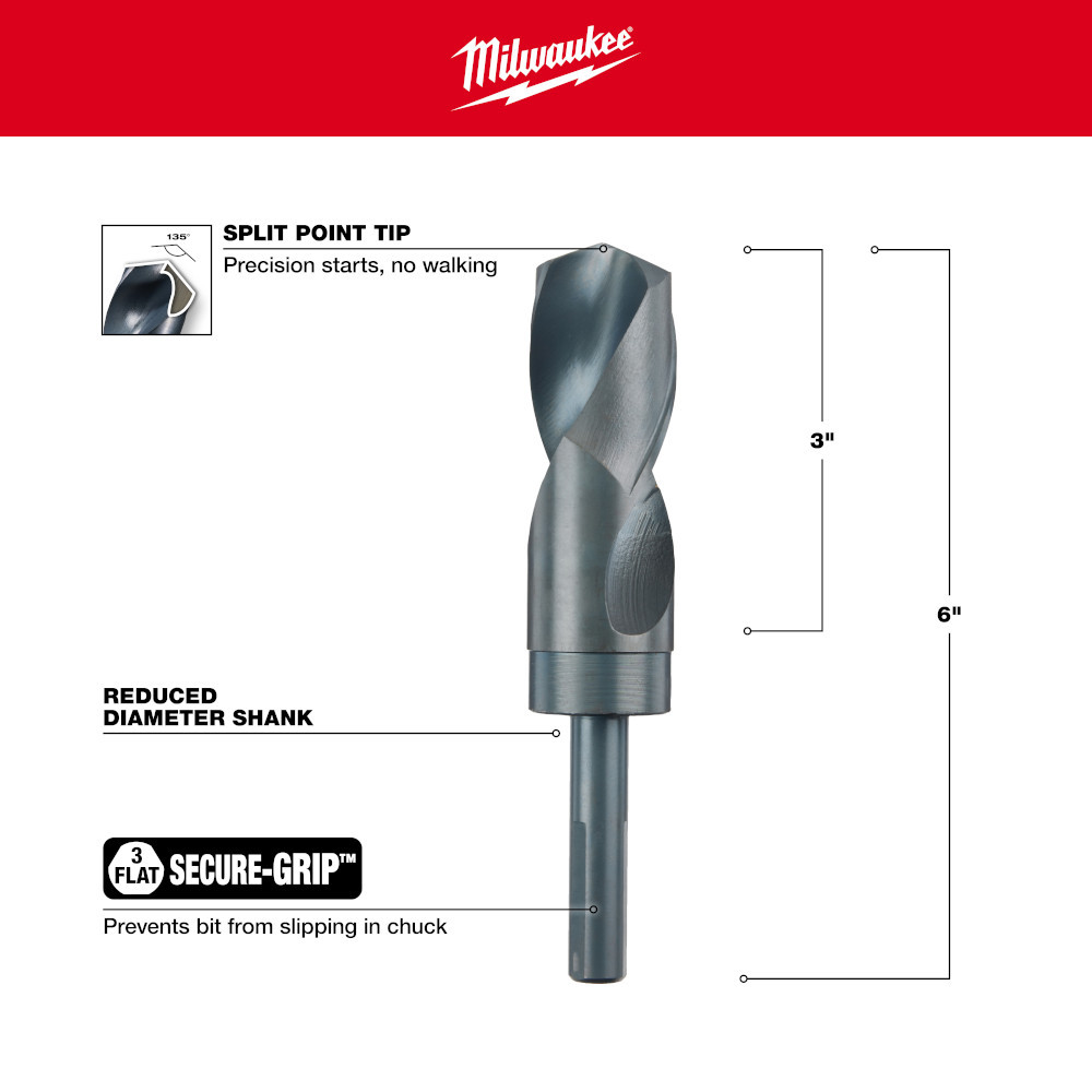 Milwaukee 48-89-2758 1-1/4 in. S&D Black Oxide Drill Bit
