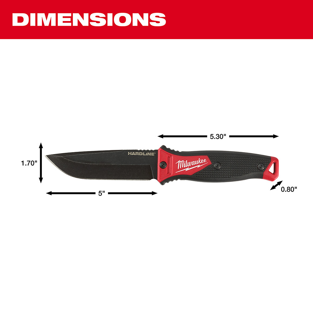 Milwaukee 48-22-1928 5 in. HARDLINE Fixed Blade Knife
