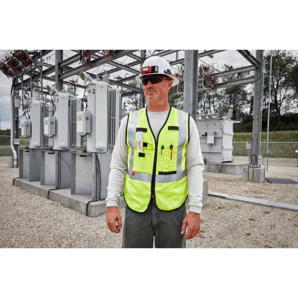 Milwaukee 48-73-5301 AR/FR Cat. 1 Class 2 High Visibility Yellow Safety Vest - S/M