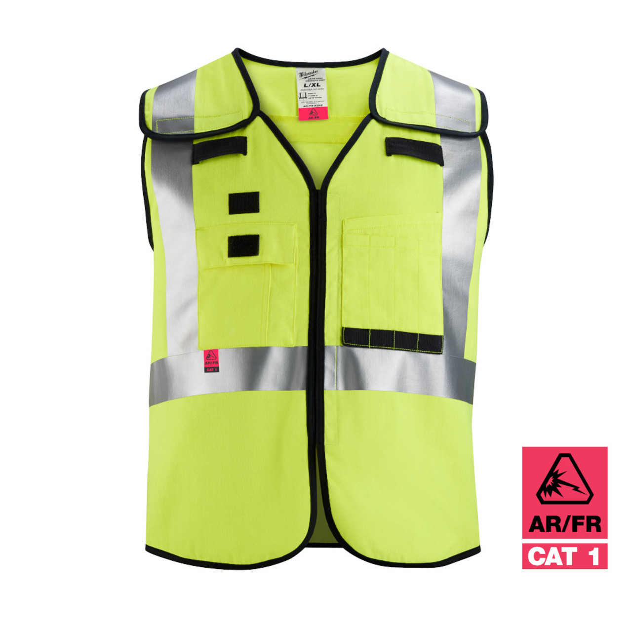 Milwaukee 48-73-5314 AR/FR Cat. 1 Class 2 Breakaway High Visibility Yellow Safety Vest - 4XL/5XL (ANSI/CSA)