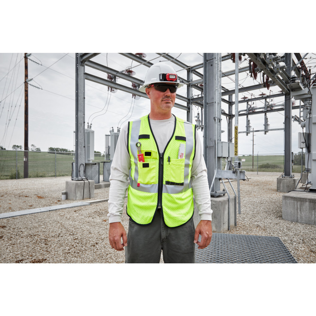 Milwaukee 48-73-5201 AR/FR Cat. 1 Class 2 High Visibility Yellow Mesh Safety Vest - S/M