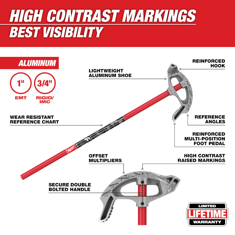 Milwaukee 48-22-4072 1" EMT Aluminum Conduit Bender