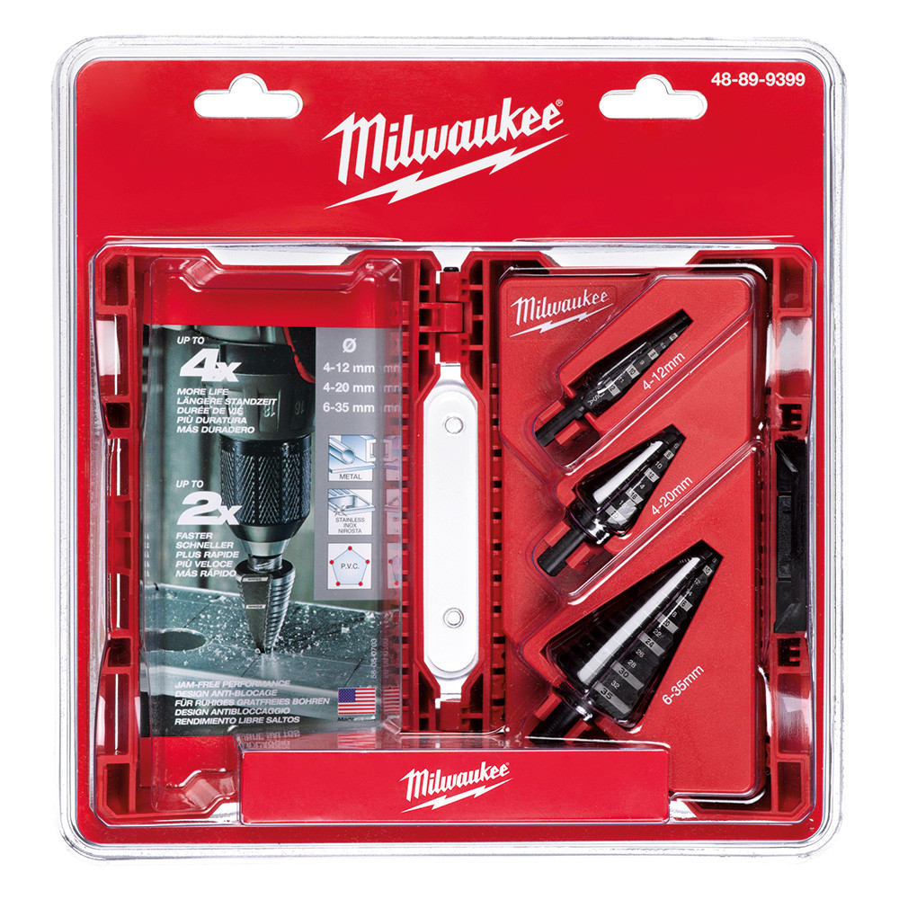 Milwaukee 48-89-9399 3 Pc Metric Step Drill Bit Set