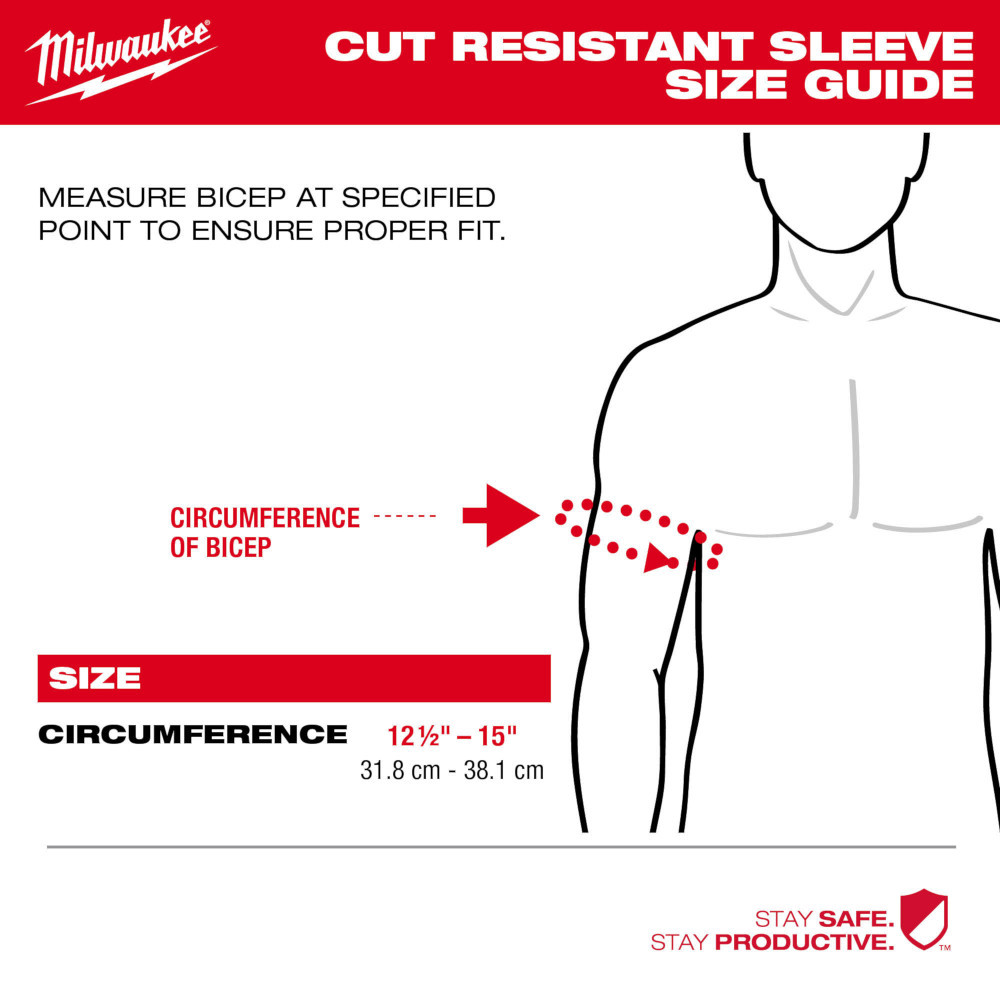 Milwaukee 48-73-9031B 18" Cut Level 3 Protective Sleeves - 12PK