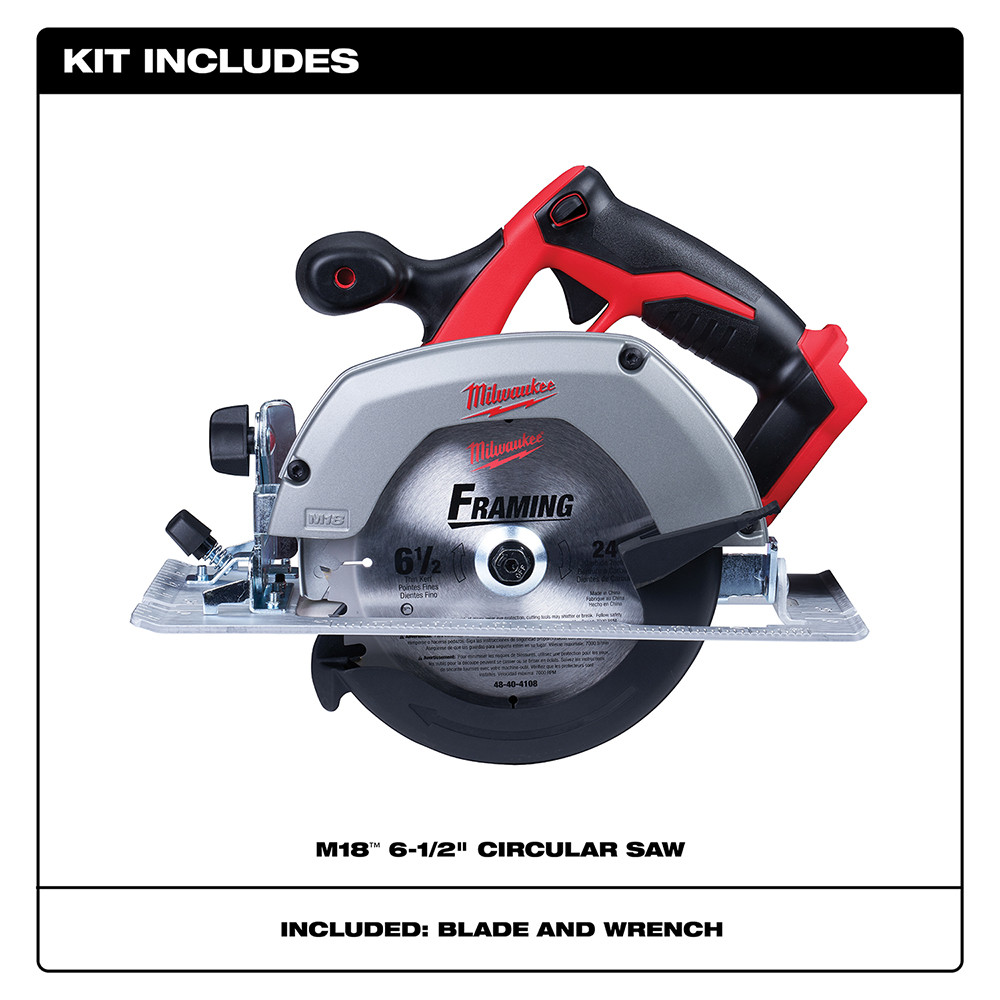 Milwaukee 2630-20 M18 Cordless Lithium-Ion 6-1/2 in. Circular Saw