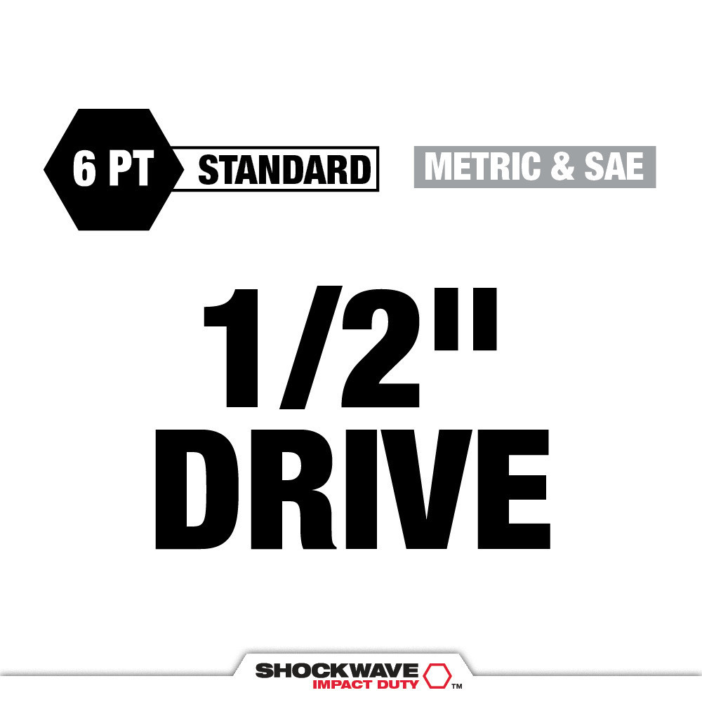 Milwaukee 49-66-6804 Shockwave Impact Duty Socket 1/2" Dr 27PC SAE/MM PACKOUT Set
