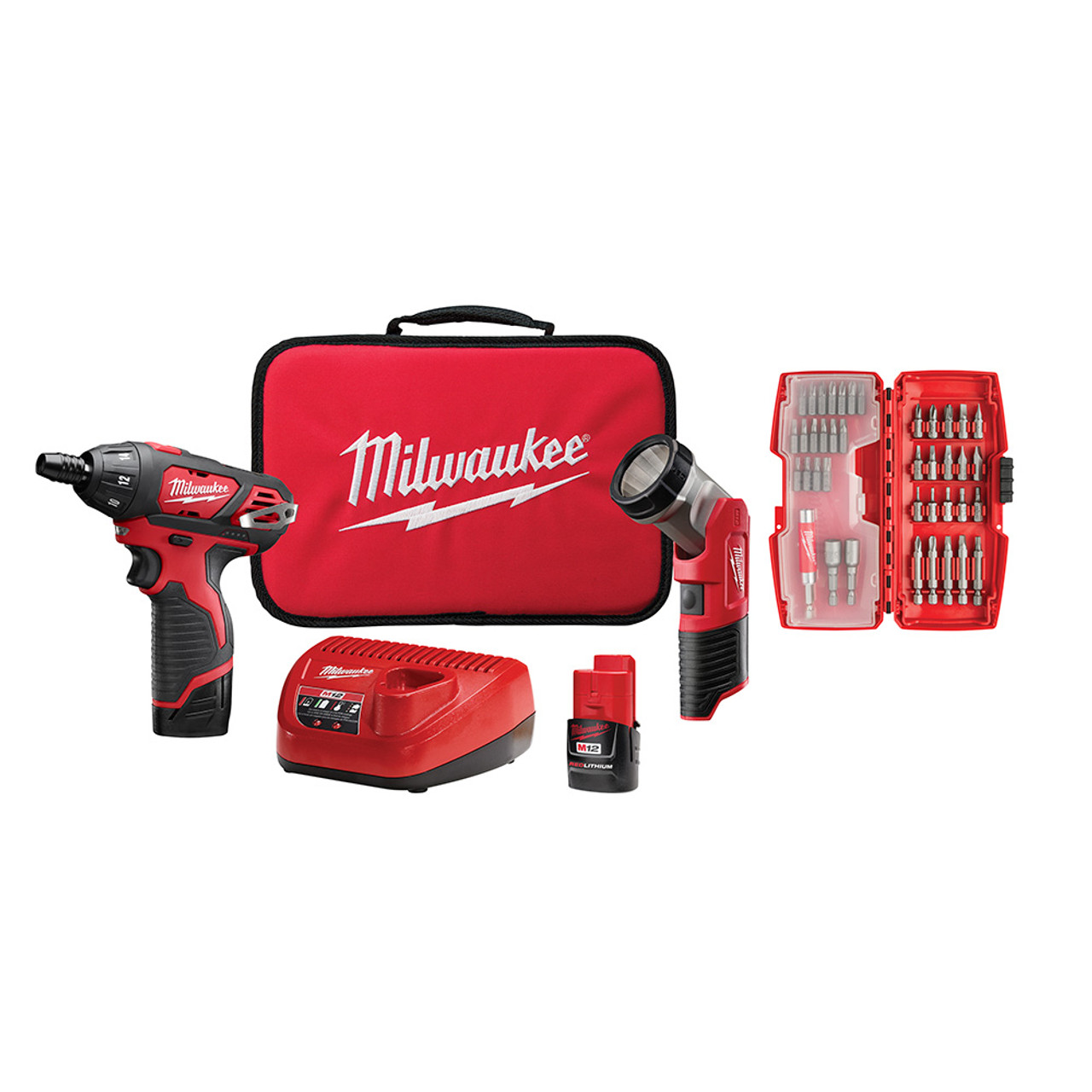 Milwaukee 2482-22 M12 Screwdriver with Free LED Light & 42 pc. Bit Set