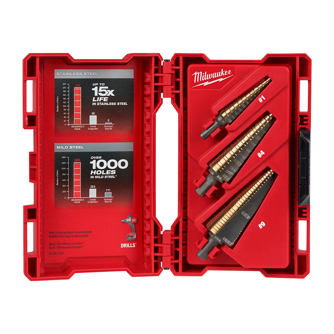 Milwaukee 48-89-9291 Milwaukee Cobalt Step Bit Kit (3PC)