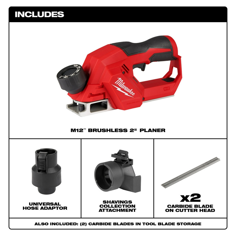 Milwaukee 2524-20 M12 Brushless 2" Planer