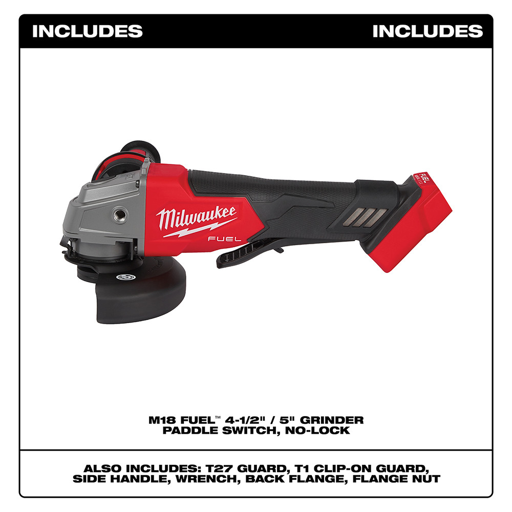 Milwaukee 2880-20 M18 FUEL 4-1/2" / 5" Grinder Paddle Switch, No-Lock