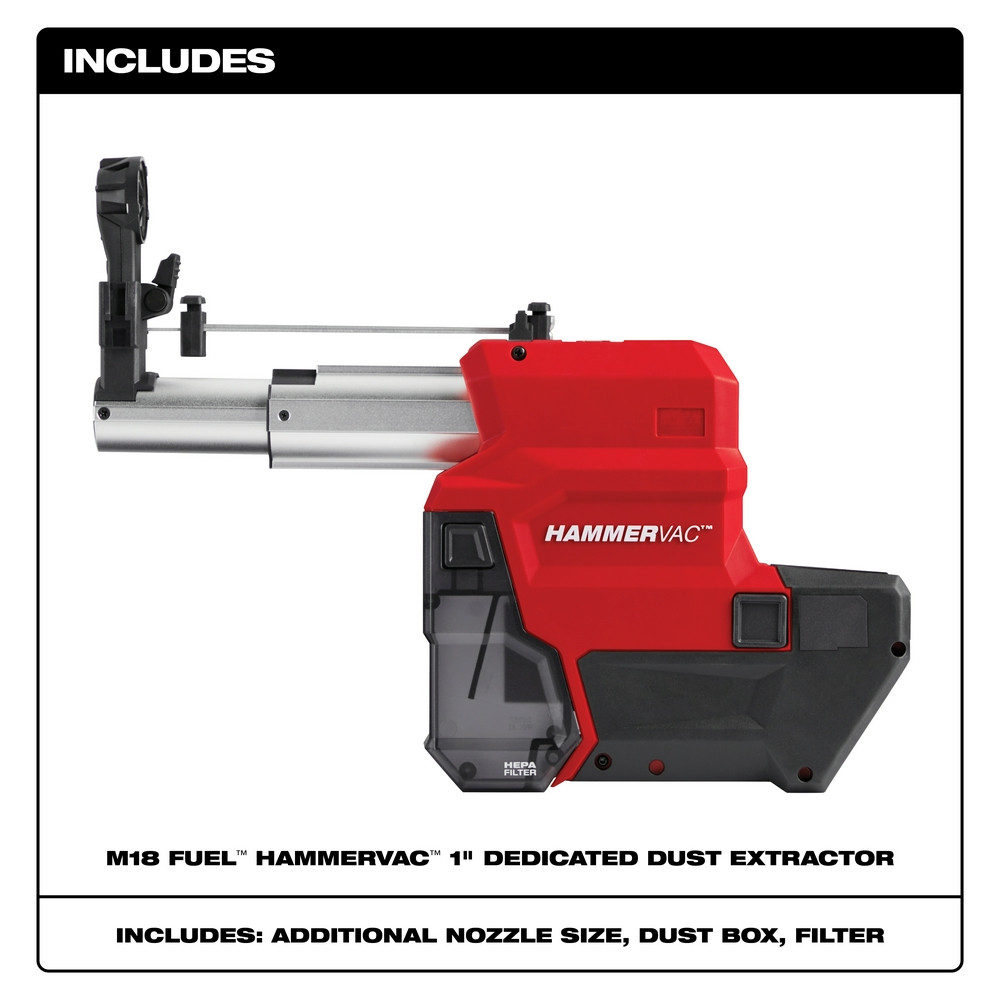 Milwaukee 2912-DE M18 FUEL HAMMERVAC 1" Dedicated Dust Extractor