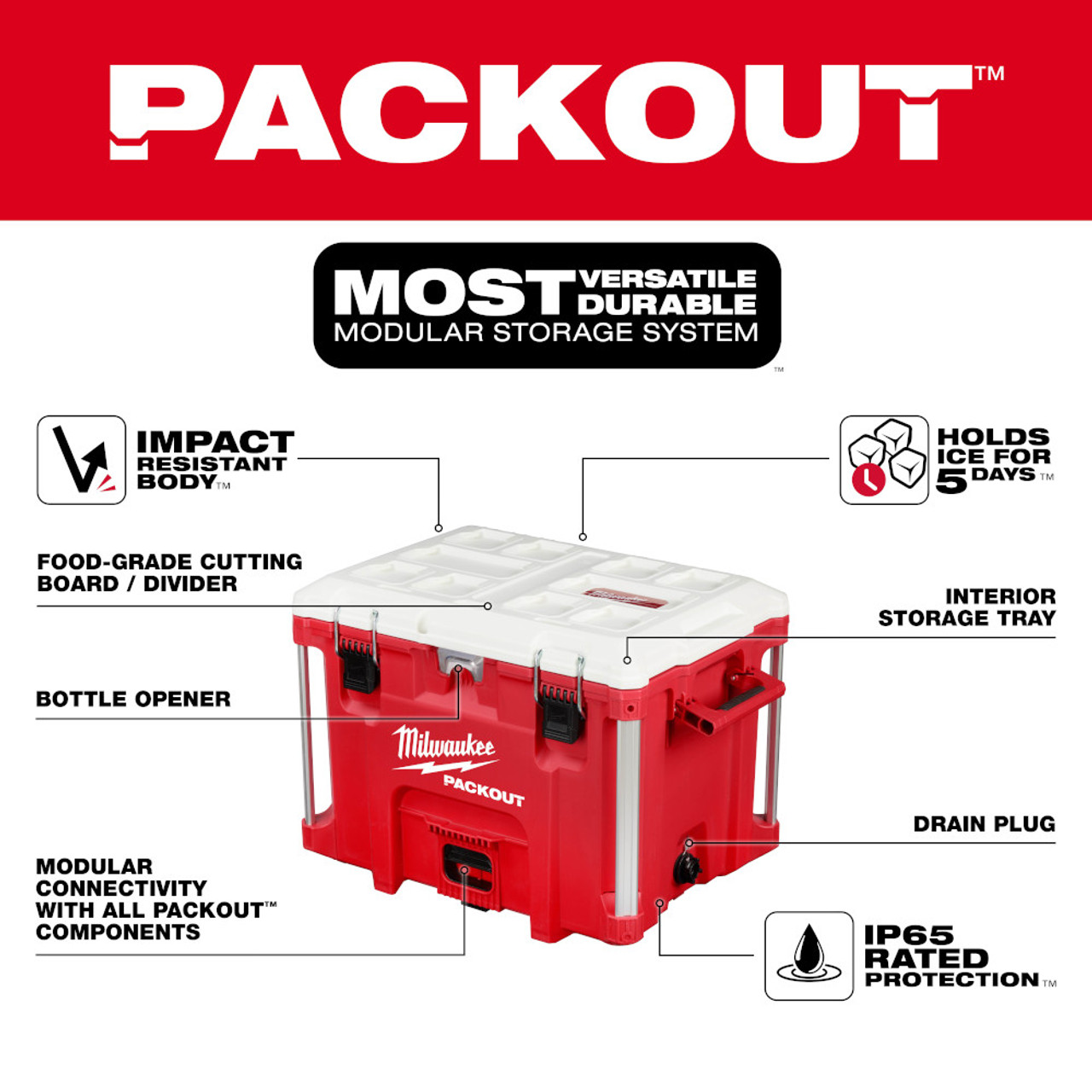 Milwaukee 48-22-8462 PACKOUT 40QT XL Cooler