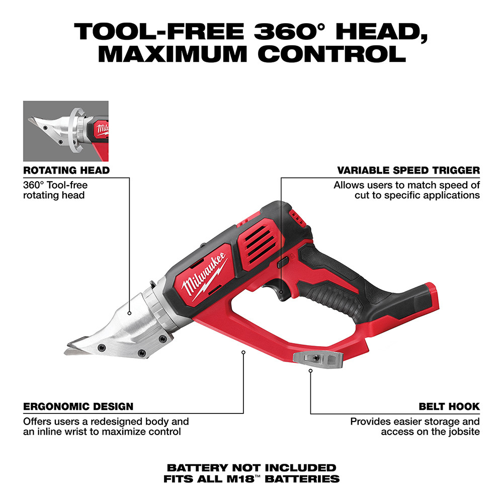 Milwaukee 2635-20 M18 Cordless 18 Gauge Double Cut Shear