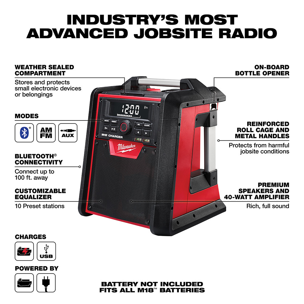 Milwaukee 2792-20 M18 Jobsite Radio/Charger