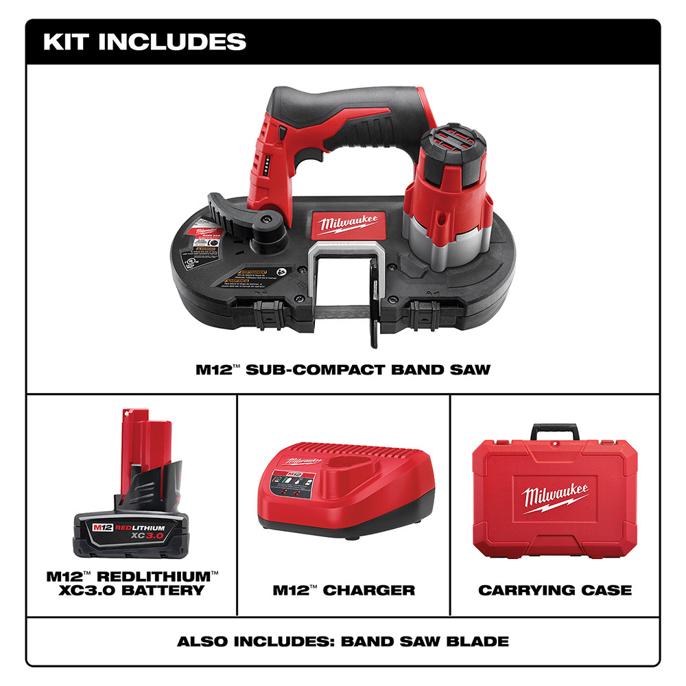 Milwaukee 2429-21XC M12 Cordless Sub-Compact Band Saw Kit