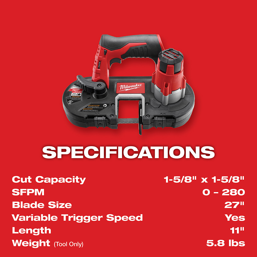 Milwaukee 2429-21XC M12 Cordless Sub-Compact Band Saw Kit