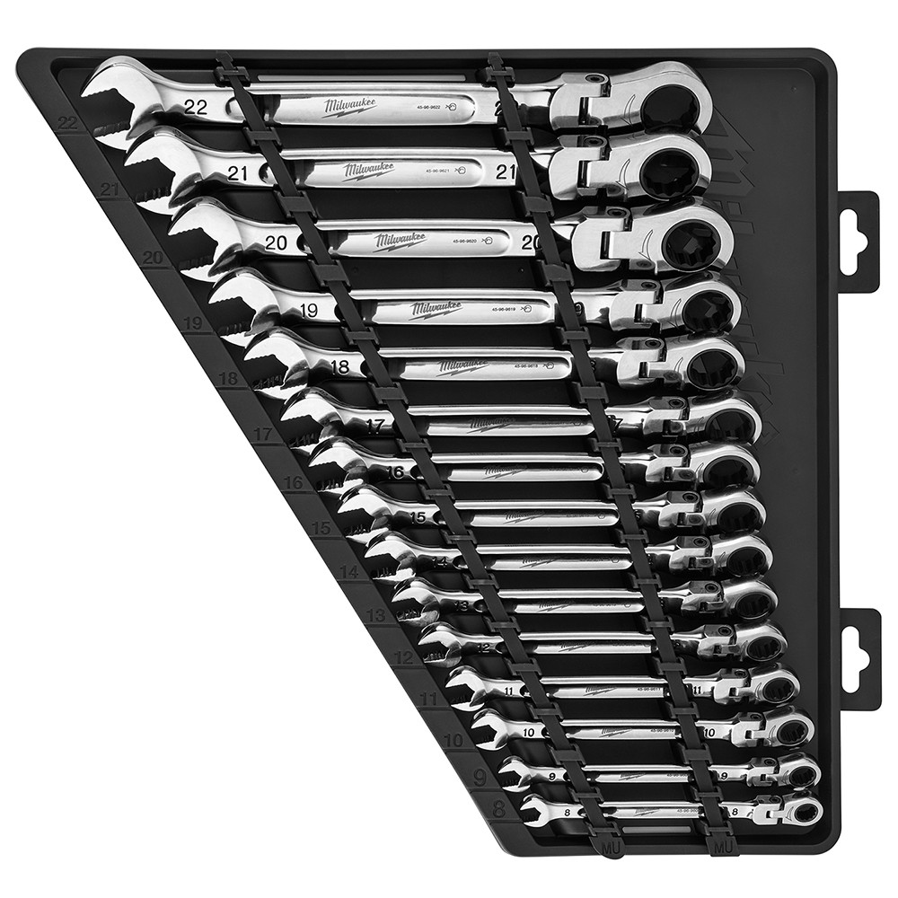 Milwaukee 48-22-9513 15pc Metric Flex Head Ratcheting Combination Wrench Set