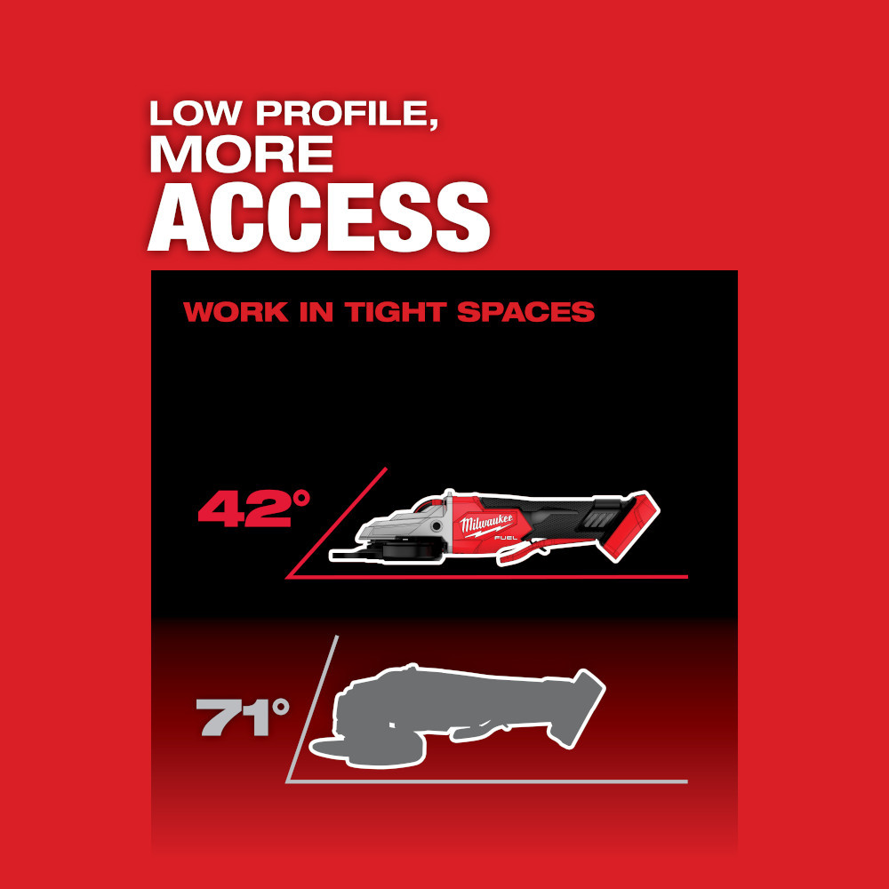 Milwaukee 2886-20 M18 FUEL 5" Flathead Braking Grinder, Paddle Switch No-Lock