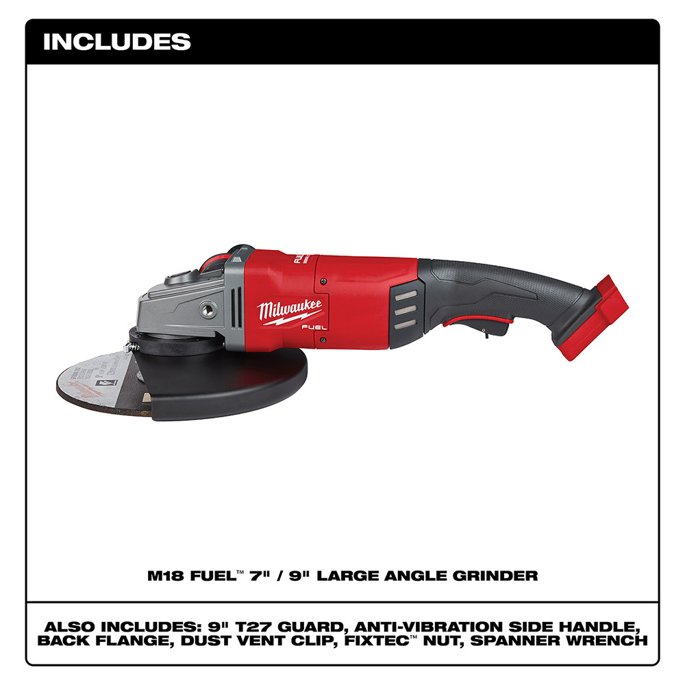 Milwaukee 2785-20 M18 FUEL 7 in. / 9 in. Large Angle Grinder