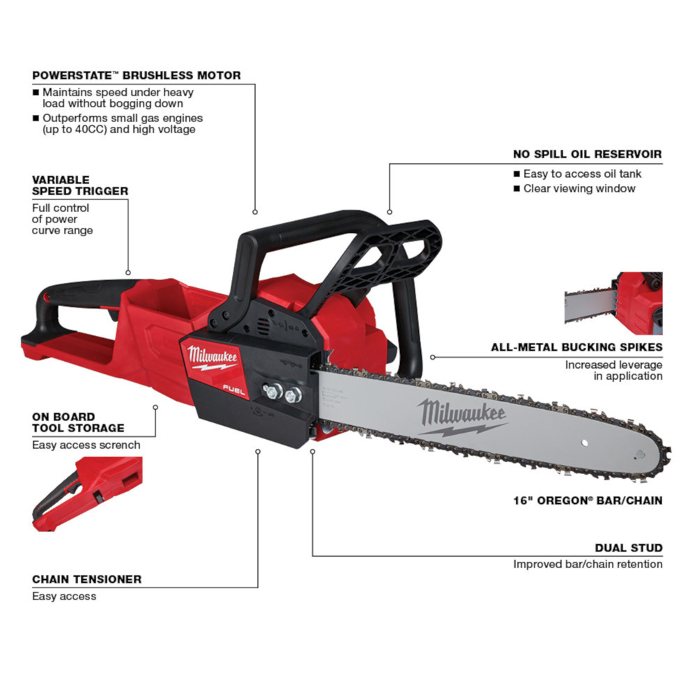 Milwaukee 2727-20 M18 FUEL 16 in. Chainsaw