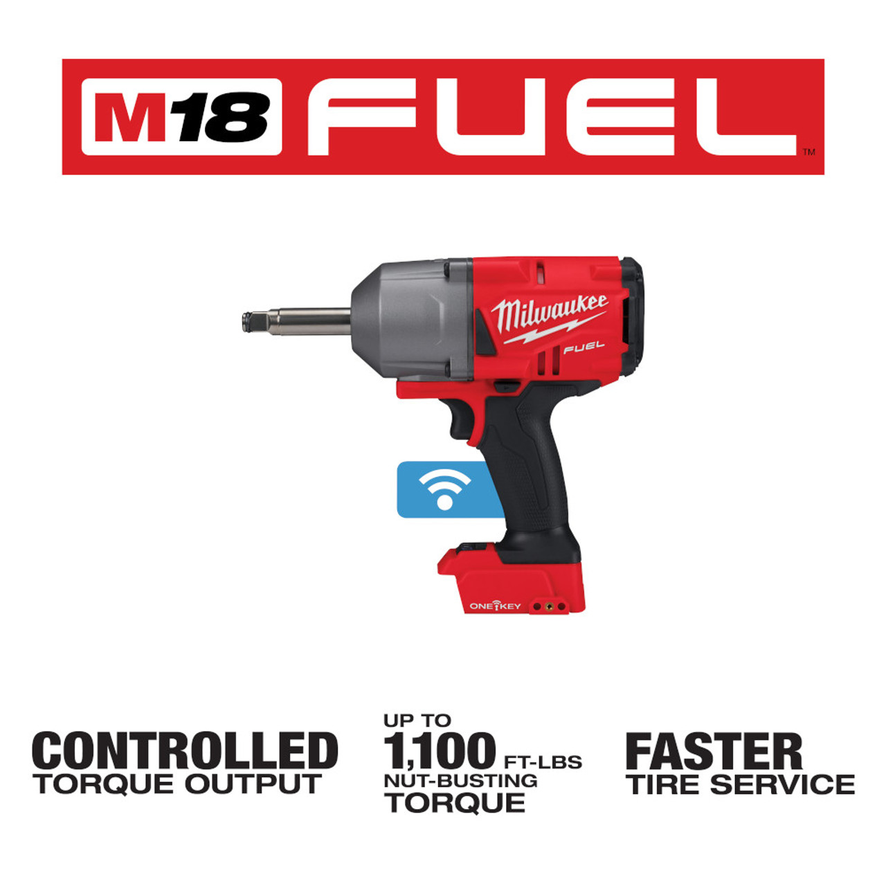 Milwaukee 2769-20 M18 FUEL 1/2 in. Extended Anvil Controlled Torque Impact Wrench with ONE-KEY
