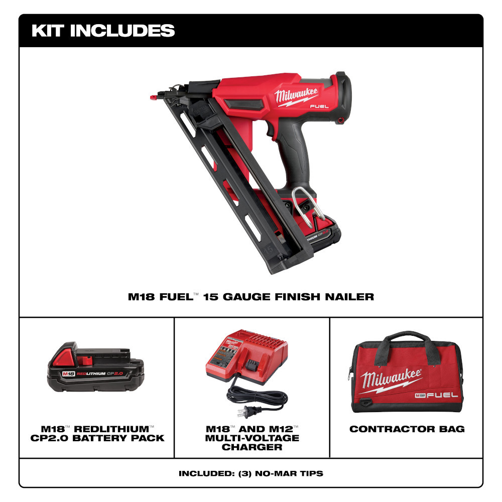 Milwaukee 2839-21CT M18 FUEL 15 Gauge Finish Nailer Kit