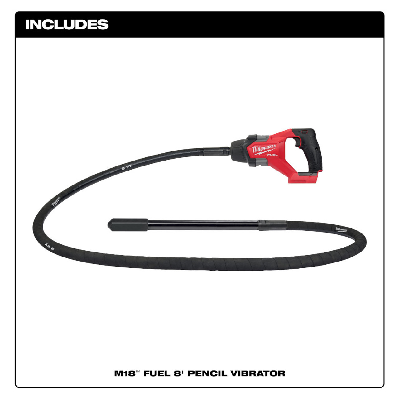 Milwaukee 2911-20 M18 FUEL 8' Concrete Pencil Vibrator