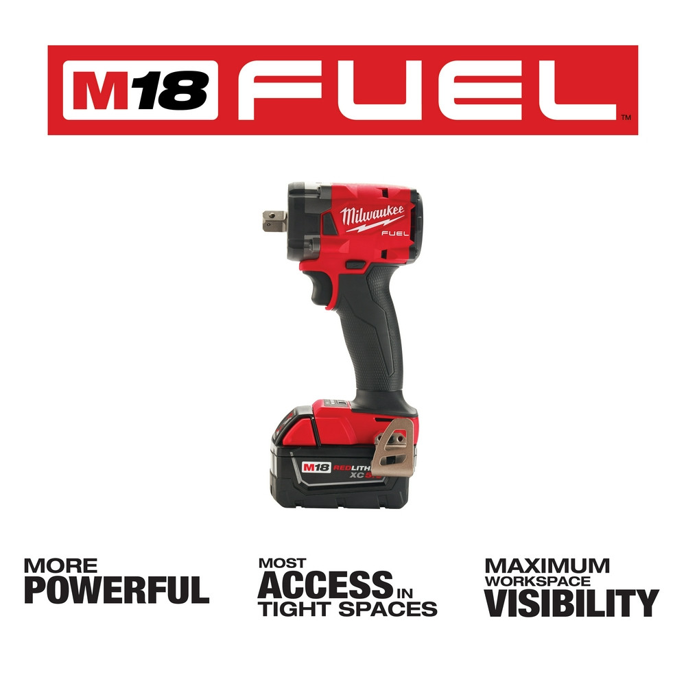 Milwaukee 2855P-22R M18 FUEL 1/2" Compact Impact Wrench w/ Pin Detent Kit