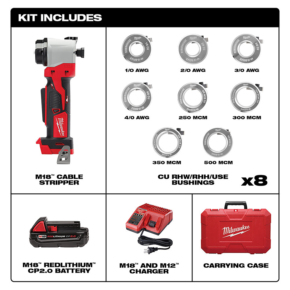 Milwaukee 2935X-21 M18 Cable Stripper Kit for Cu RHW/RHH/USE