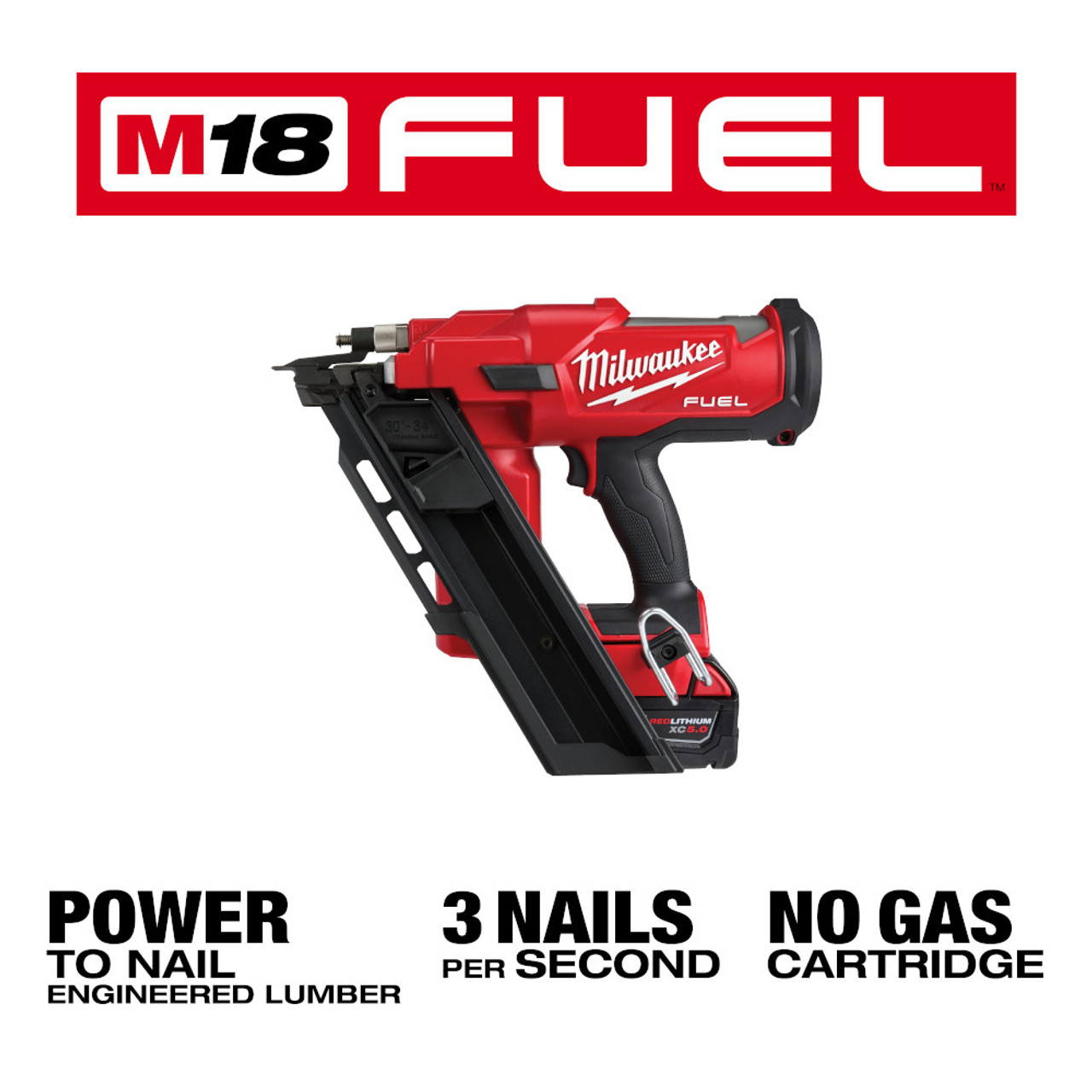 Milwaukee 2745-21 M18 FUEL 30 Degree Framing Nailer Kit