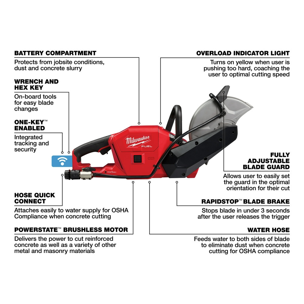 Milwaukee 2786-20 M18 FUEL 9 in. Cut-Off Saw with ONE-KEY