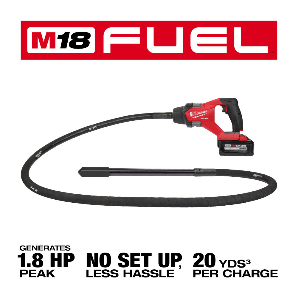 Milwaukee 2911-21 M18 FUEL 8' Concrete Pencil Vibrator Kit