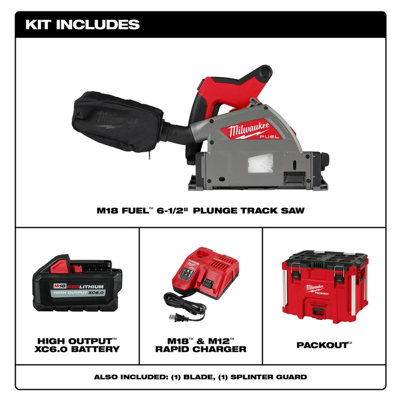 Milwaukee 2831-21 M18 FUEL 6-1/2" Plunge Track Saw Kit