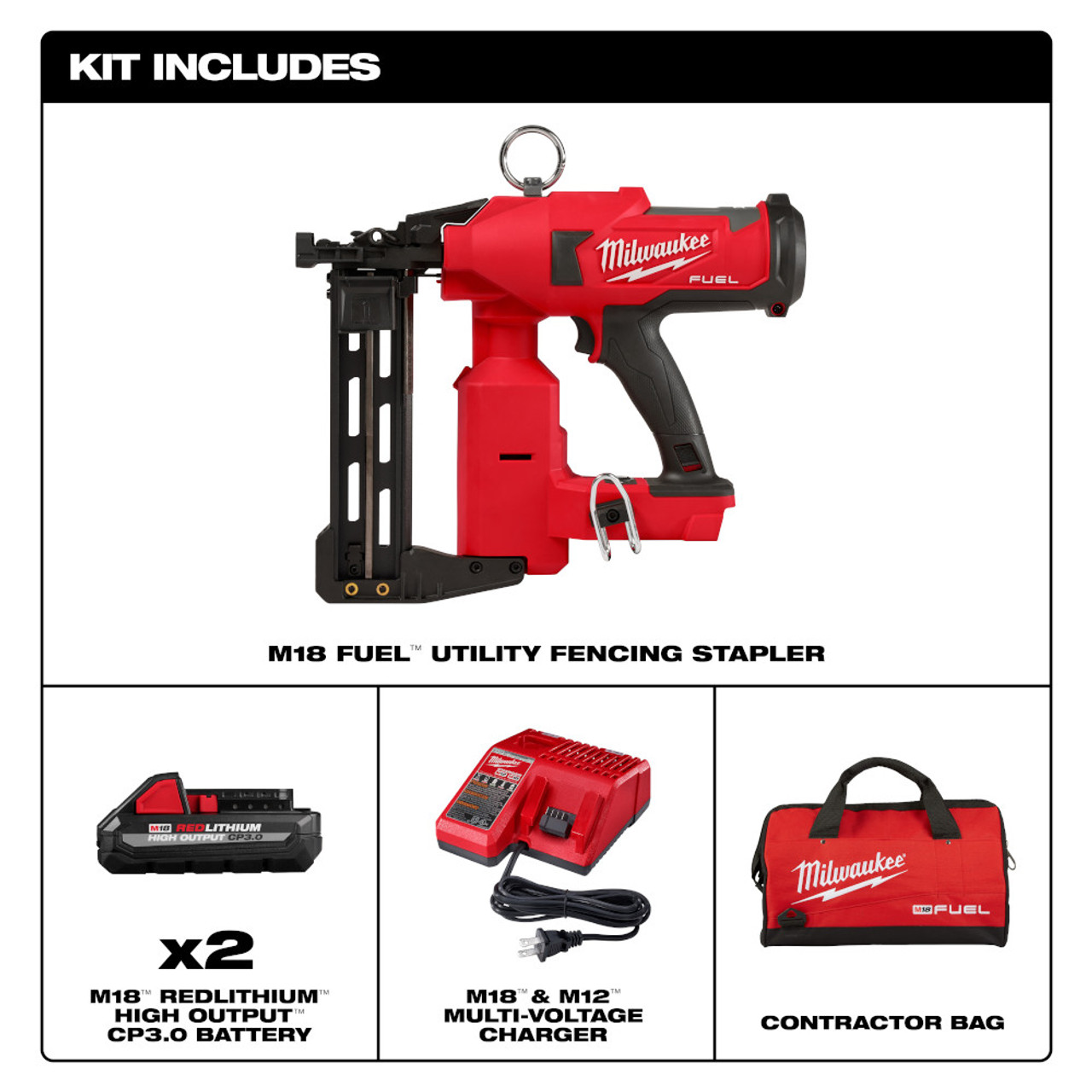 Milwaukee 2843-22 M18 FUEL Utility Fencing Stapler Kit