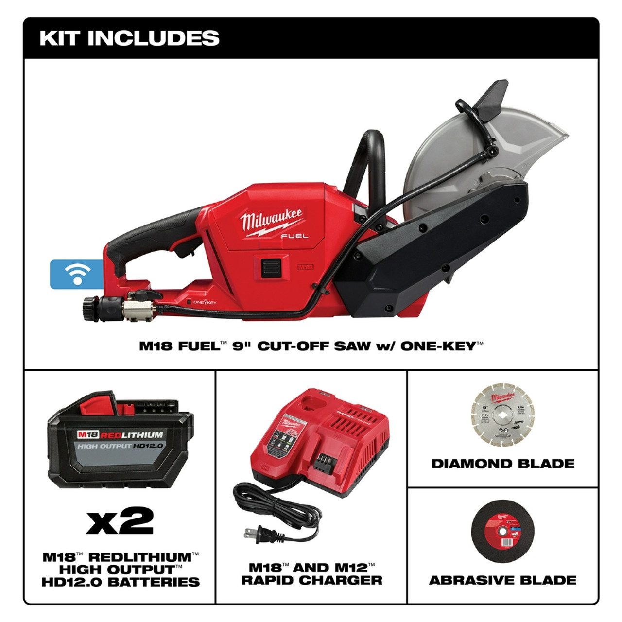 Milwaukee 2786-22HD M18 FUEL 9 in. Cut-Off Saw with ONE-KEY Kit