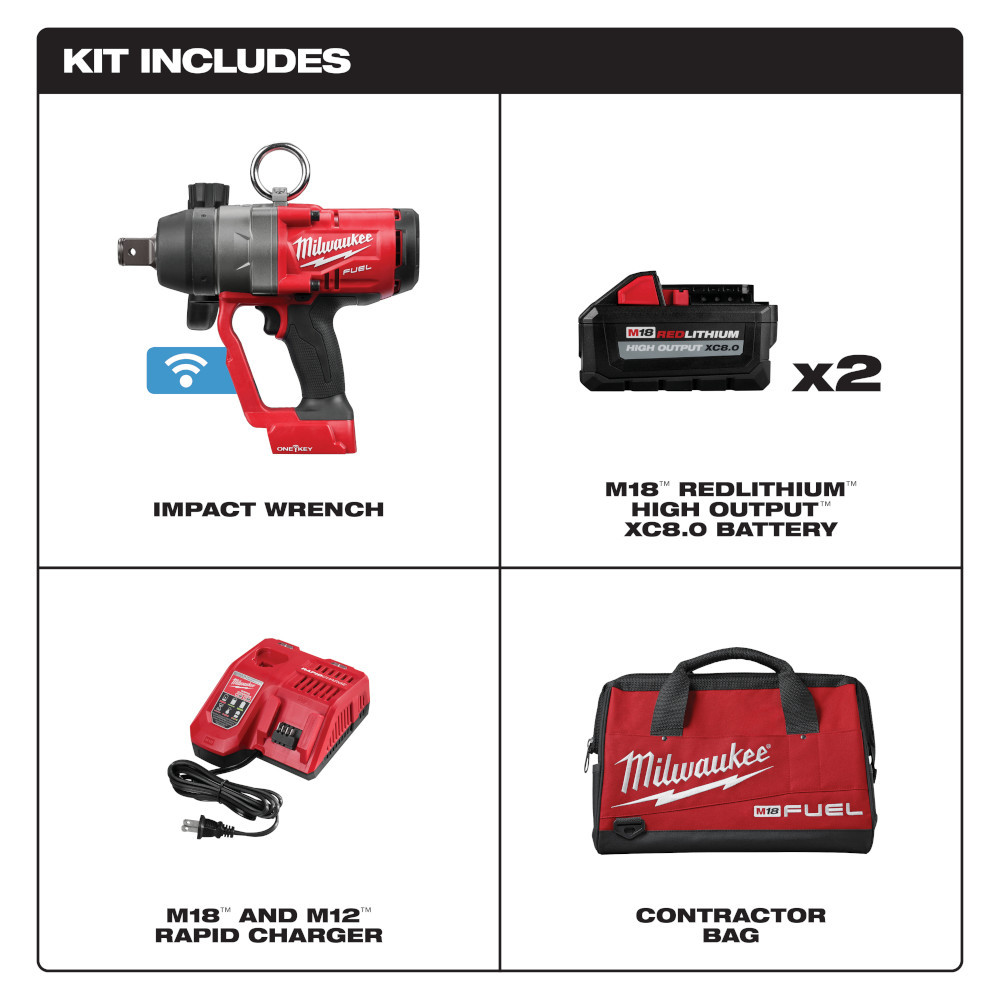 Milwaukee 2867-22 M18 FUEL 1" High Torque Impact Wrench w/ ONE-KEY Kit