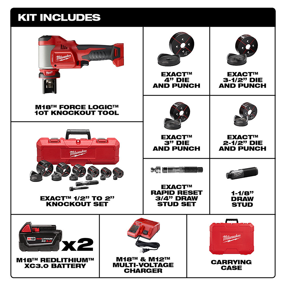 Milwaukee 2677-23 M18 FORCE LOGIC 6T Knockout Tool 1/2 in. 4 in.
