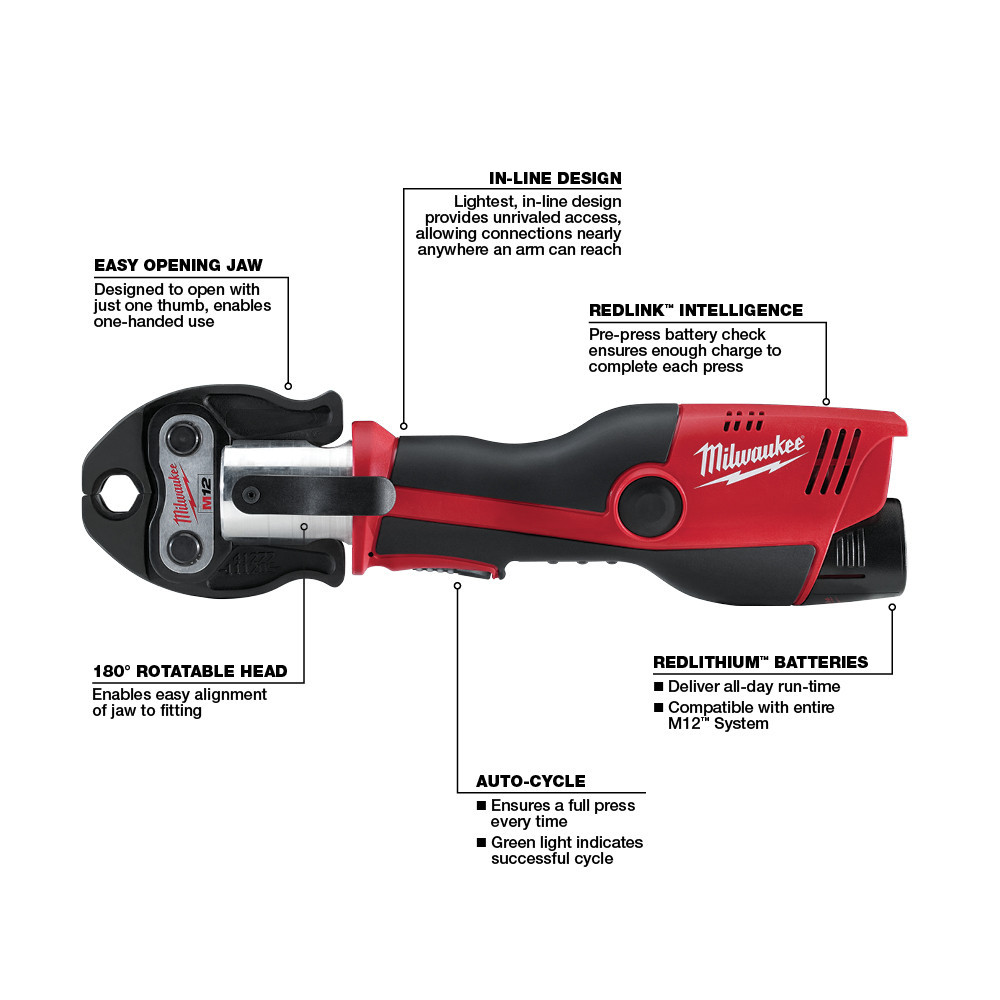 Milwaukee 2473-20 M12 Press Tool (NO JAWS)
