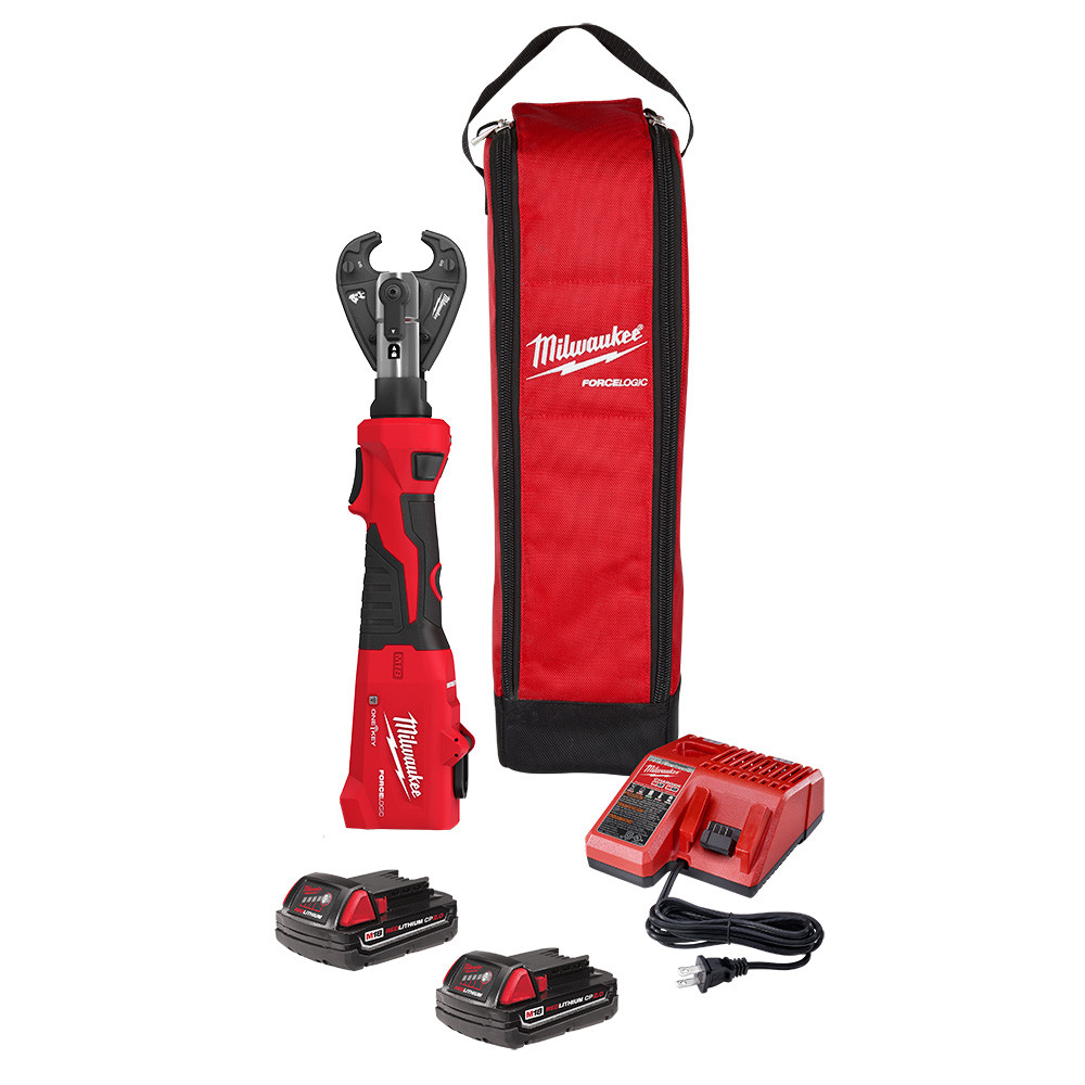 Milwaukee 2978-22 M18 FORCE LOGIC 6T Linear Utility Crimper Kit w/ Snub Nose Jaw