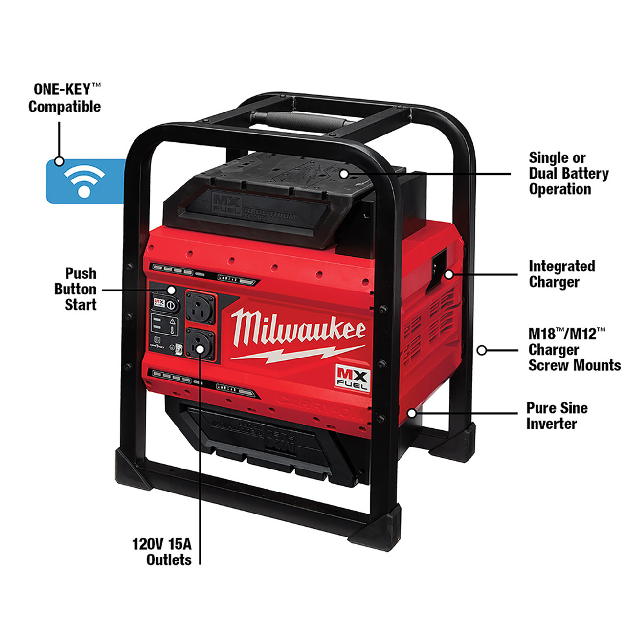 Milwaukee MXF002-2XC MX FUEL CARRY-ON 3600W/1800W Power Supply