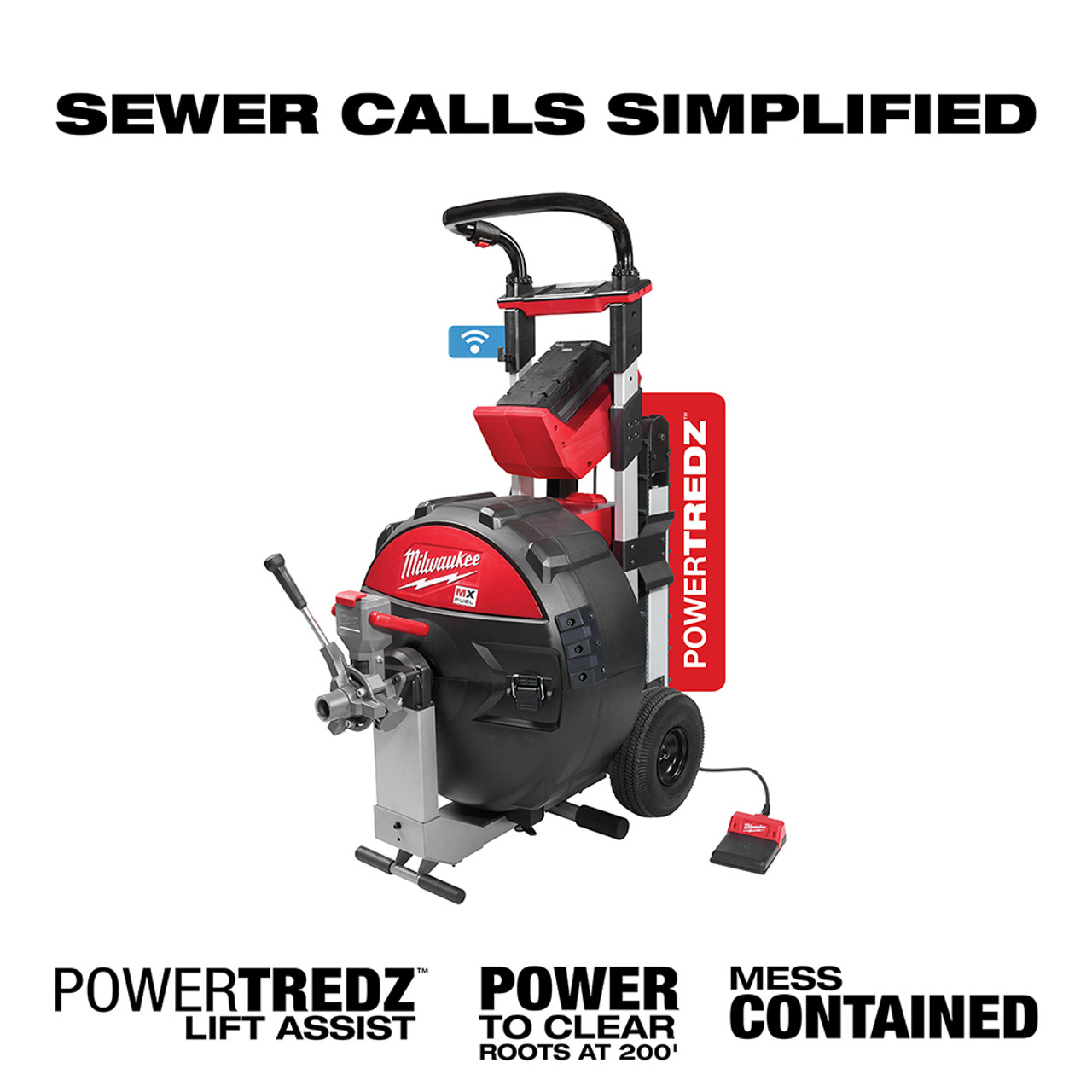 Milwaukee MXF501-1CP MX FUEL Sewer Drum Machine W/ POWERTREDZ