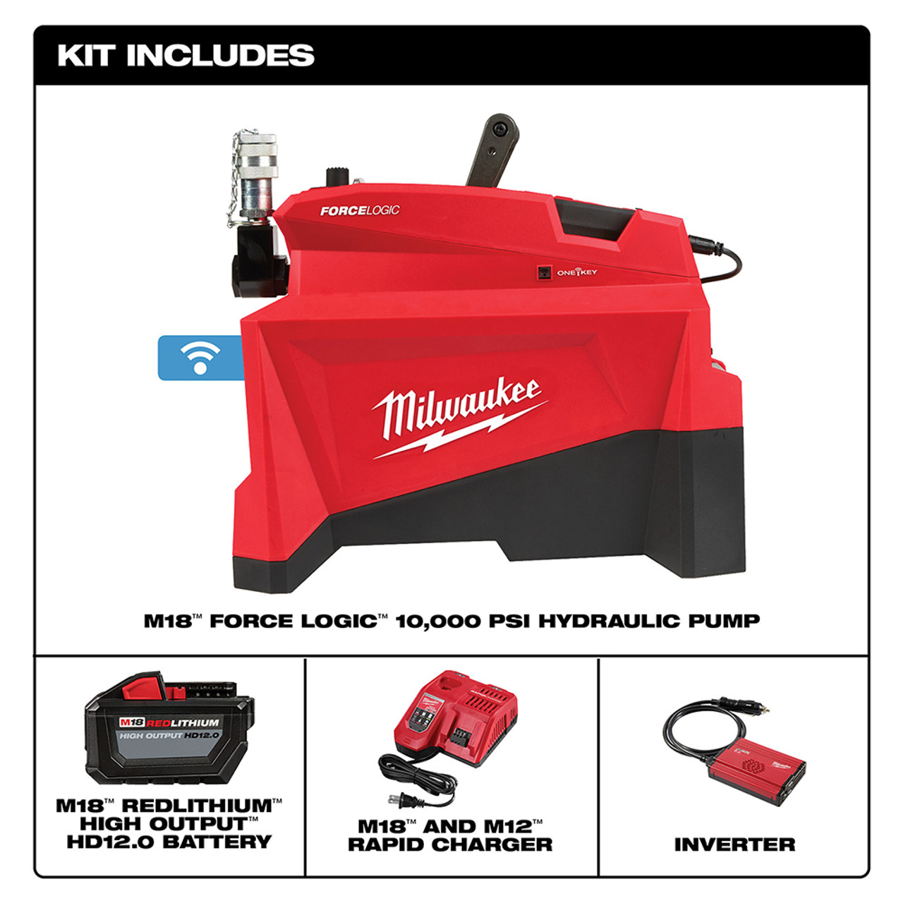 Milwaukee 2774-21HD M18 FORCE LOGIC 10,000PSI Hydraulic Pump Kit