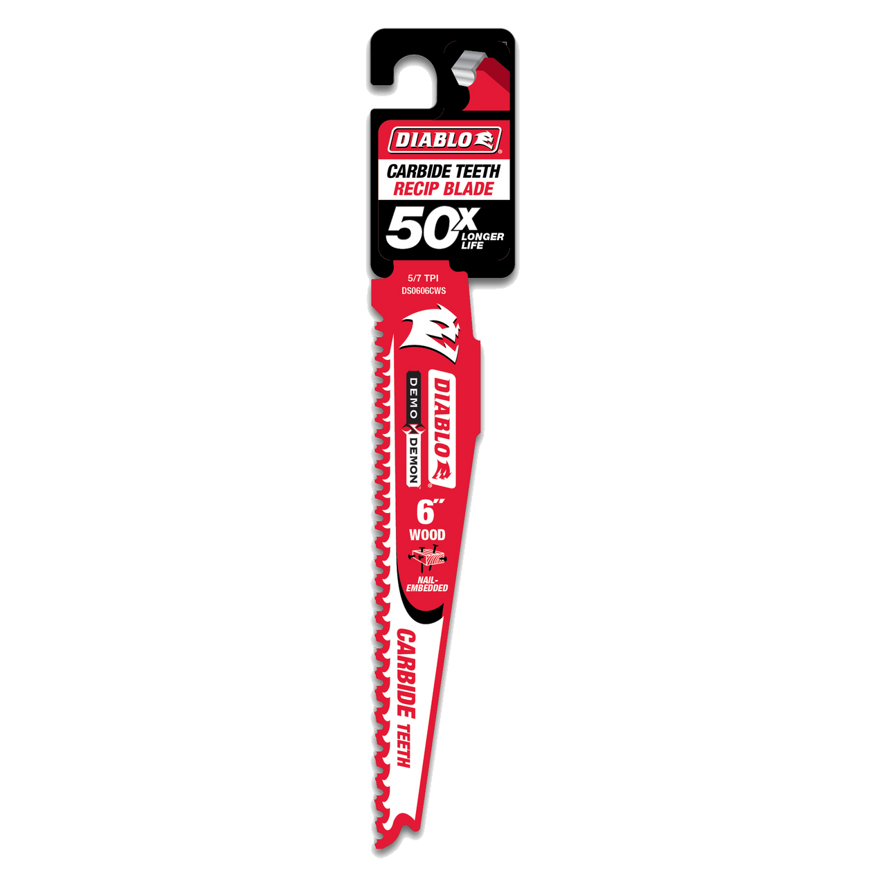 Diablo DS0606CWS 6 in. Demo Demon Carbide Recip Blade for Nail-Embedded Wood