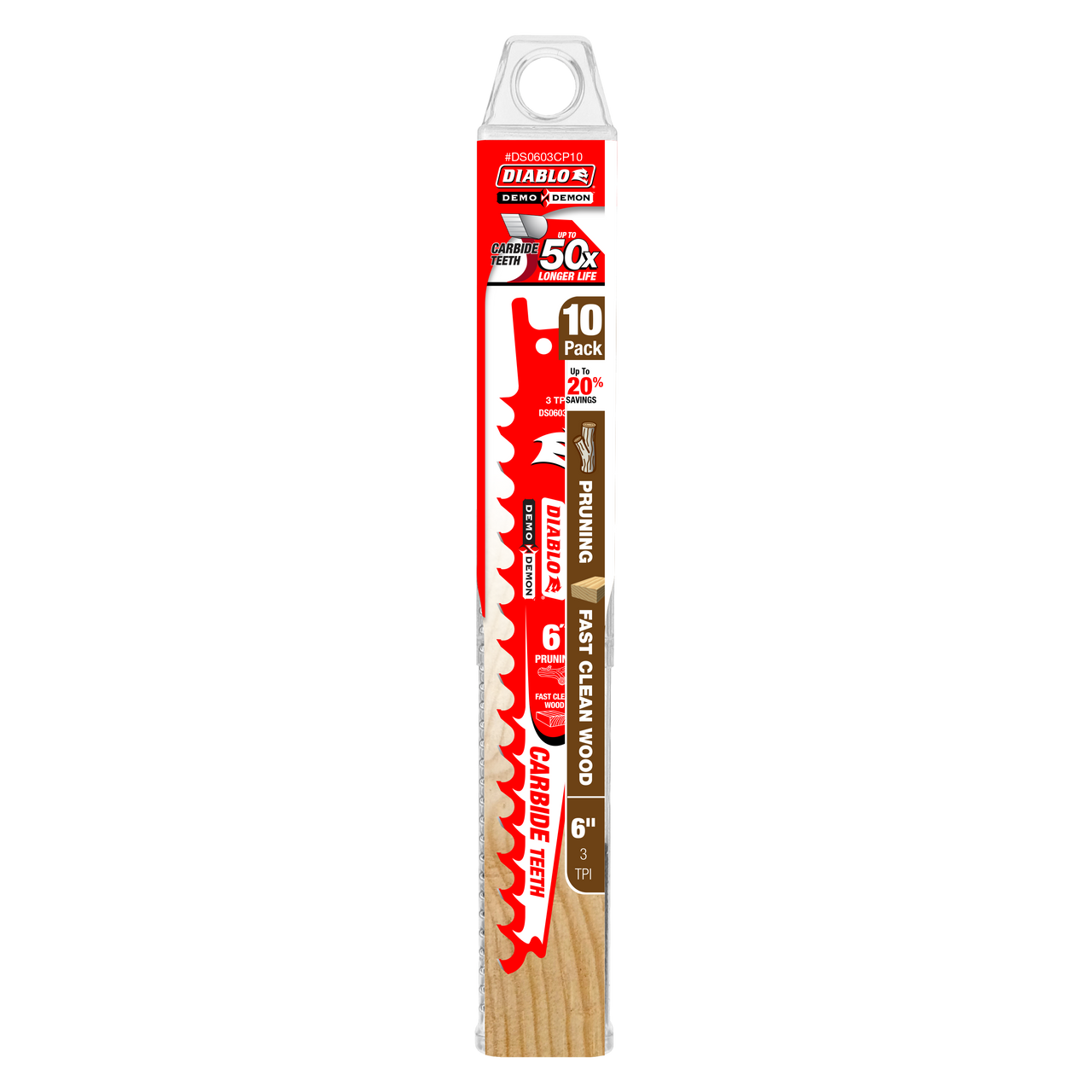 Diablo DS0603CP10 6 in. Carbide Tipped Pruning and Clean Wood Blade (10-Pack)