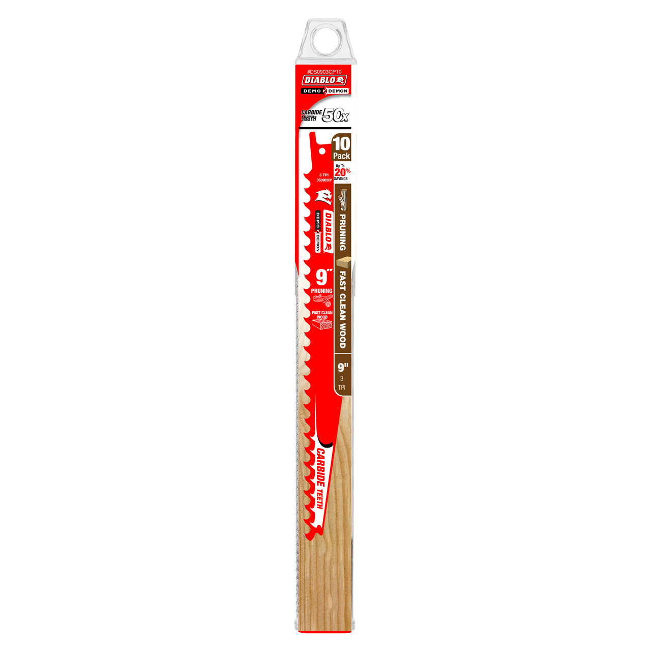 Diablo DS0903CP10 9 in. Carbide Tipped Pruning and Clean Wood Blade (10-Pack)